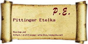 Pittinger Etelka névjegykártya