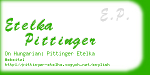 etelka pittinger business card